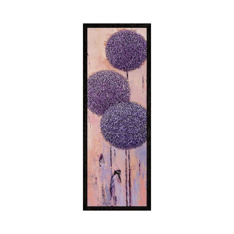 Garden Geometry #4 by Olena Bogatska - Panoramic Painting on Canvas, Black Framed, 91.44cm H x 30.48cm W x 3.81cm D