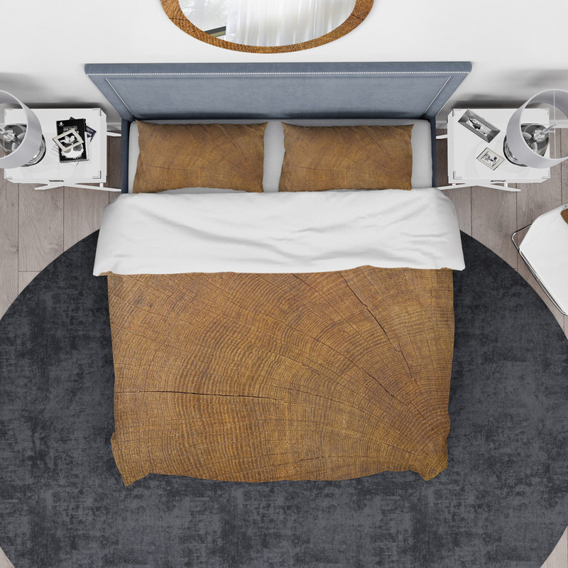 Ensemble de housse de couette annuelle concentrique designart ring, Housse simple + 1 taie décorative