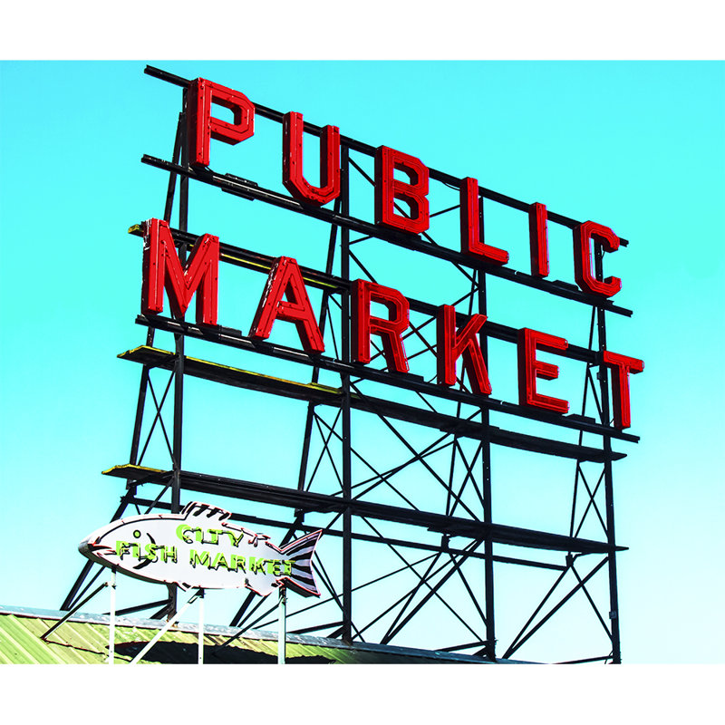 Seattle - impression sur toile, H 30 po x l 40 po x P 1,5 po, Toile tendue