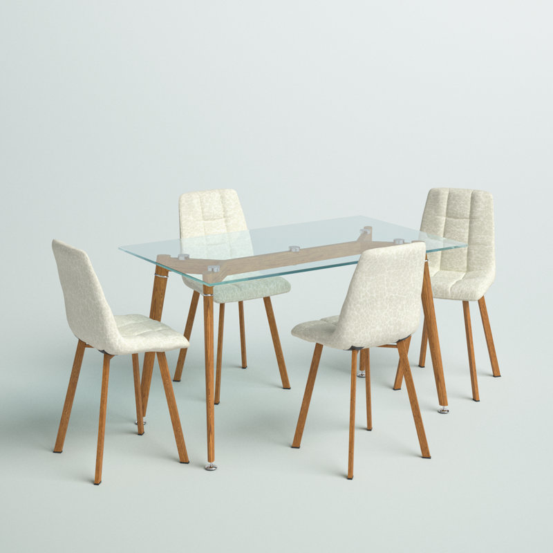 Ensemble repas pour 4 personnes Heeter, 5, Blanc