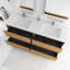 Meuble-lavabo double autoportant 72 po avec plateau en résine intégré 72 po-904313845