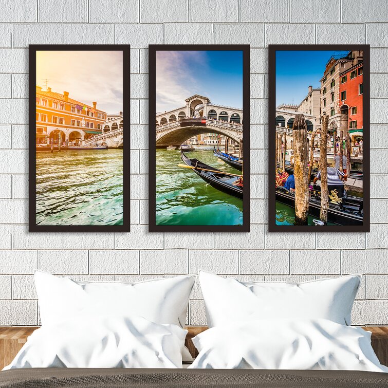 PicturePerfectInternational Rialto Bridge At Sunset In Venice Framed On ...