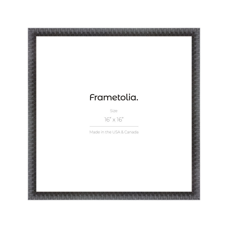 Cadre mural argenté Frametolia Art Deco - sans passe-partout, Noir, 16 po x 16 po