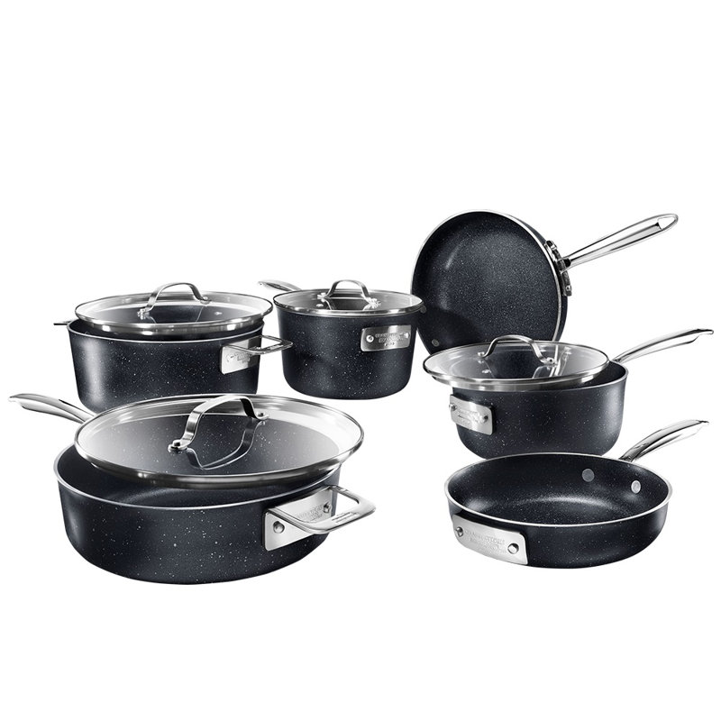 Batterie de cuisine antiadhésive en aluminium 10 pièces Granitestone Stackmaster