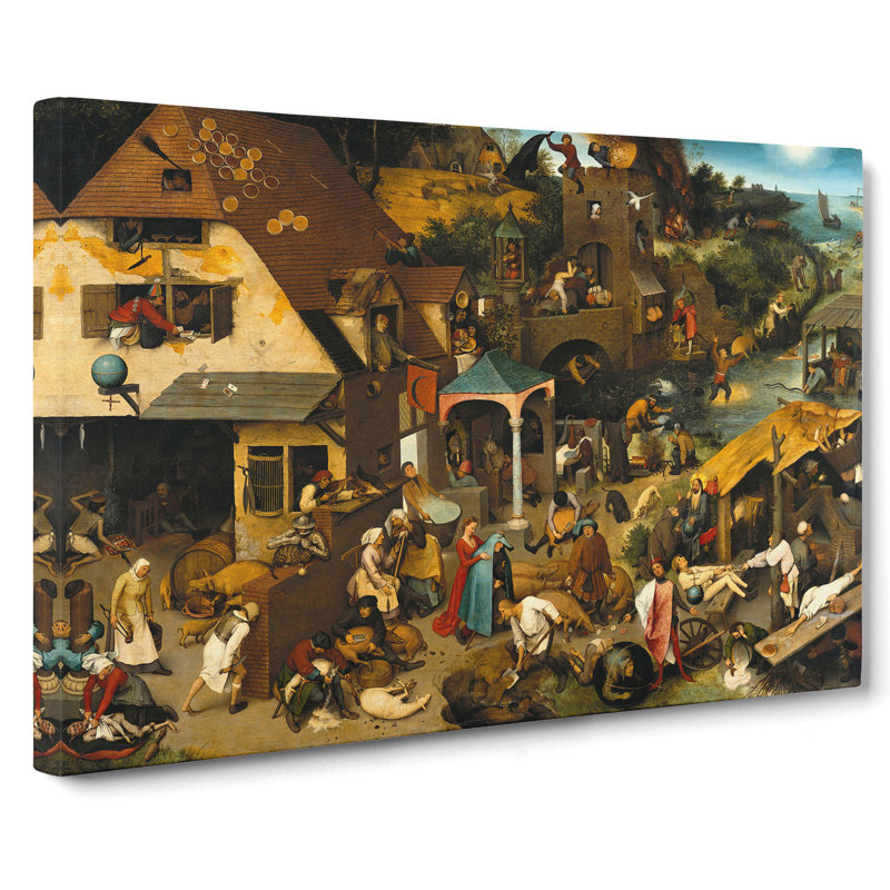 The Dutch Proverbs by Pieter Bruegel The Elder - Wrapped Canvas Painting, 35cm H x 50cm W x 3cm D