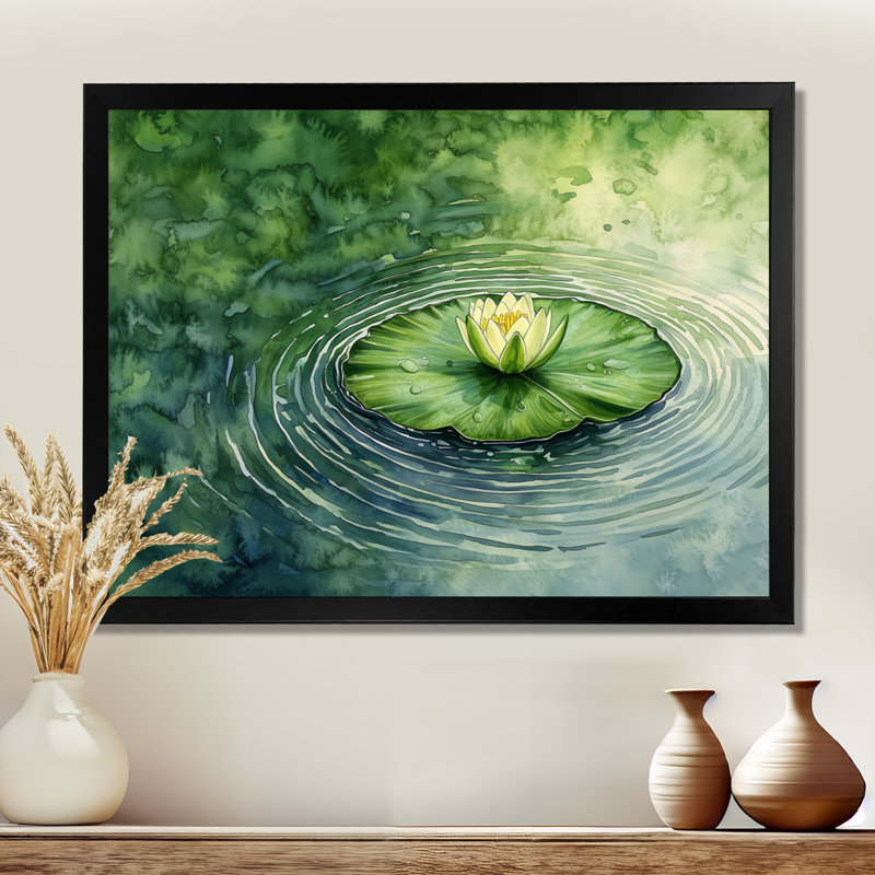 «Harbin Water Lotus Flower Tranquility At The Pond III», art mural Lotus, Reproduction encadrée d'une seule photo, Noir