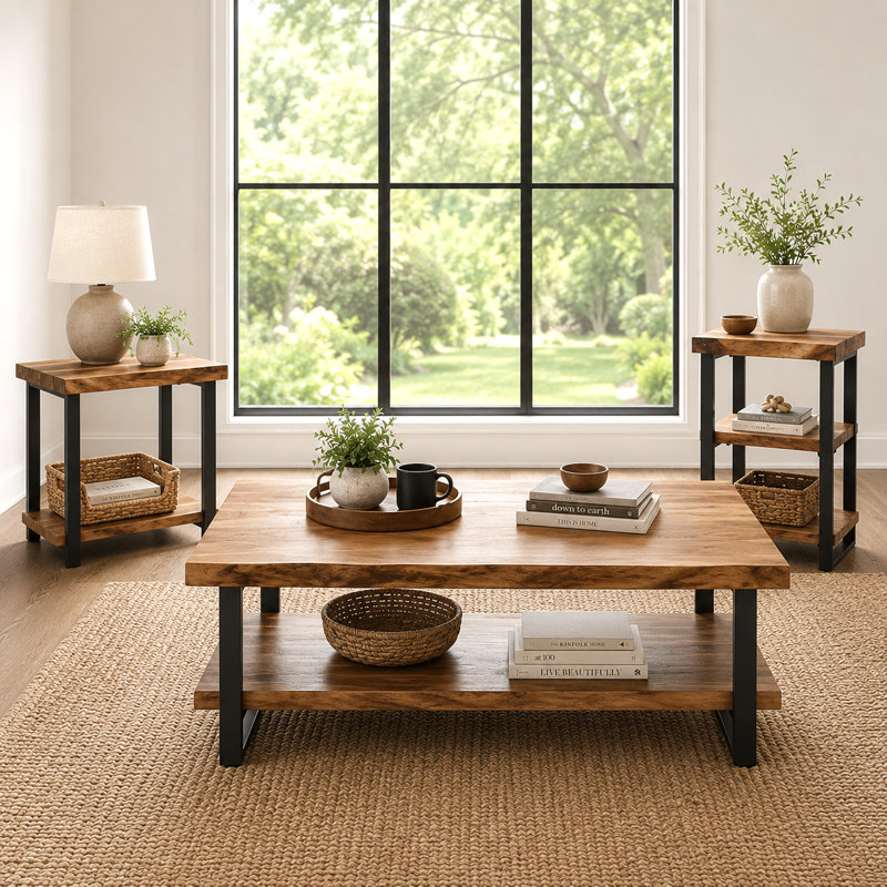 Ensemble de table de salon 3 pièces Alpine, H 18 po x l 48 po x p 32 po
