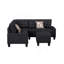 Canapé modulaire 6 pièces, noir-1900565424