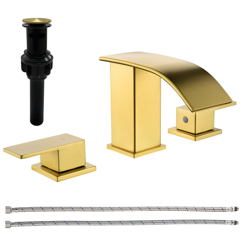 Widespread Bathroom Faucet, Brushed Gold
