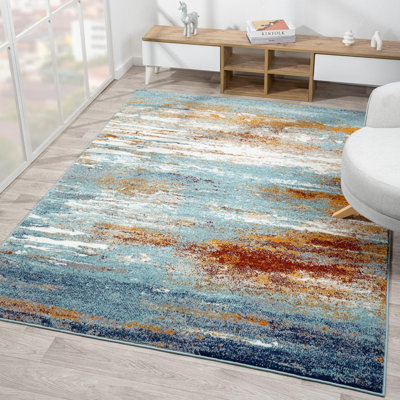 Tapis abstrait côtier moderne