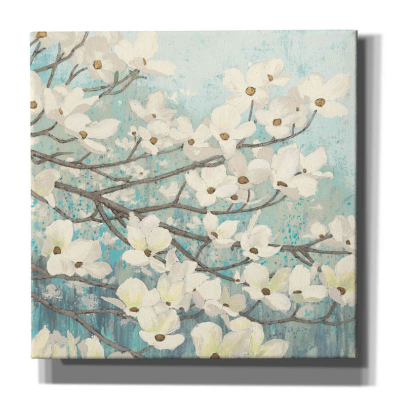 «Yasmely Dogwood Blossoms On Canvas» par James Wiens, reproduction, H 12 po x l 12 po x P 0,75 po