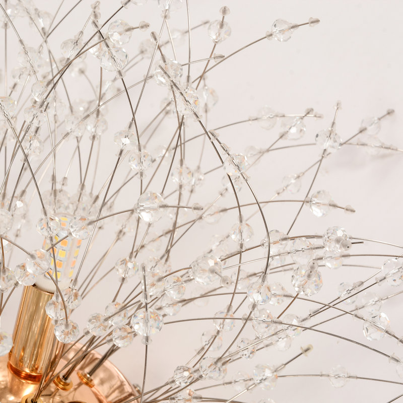 Plafonnier encastré Dandelion Crystal, Doré