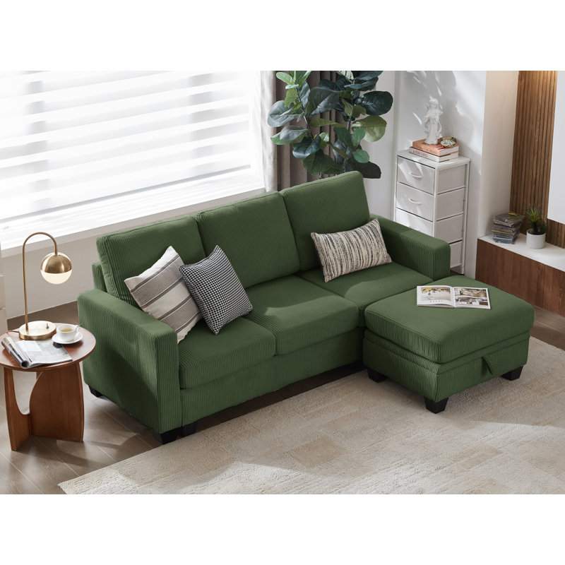 Latitude Run® Modular Sectional Couch| Corduroy Sofa Bed Convertible ...