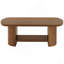 Table basse 45,27 po à 2 niveaux style rustique brun Mid-Century avec tablette de rangement pour le salon