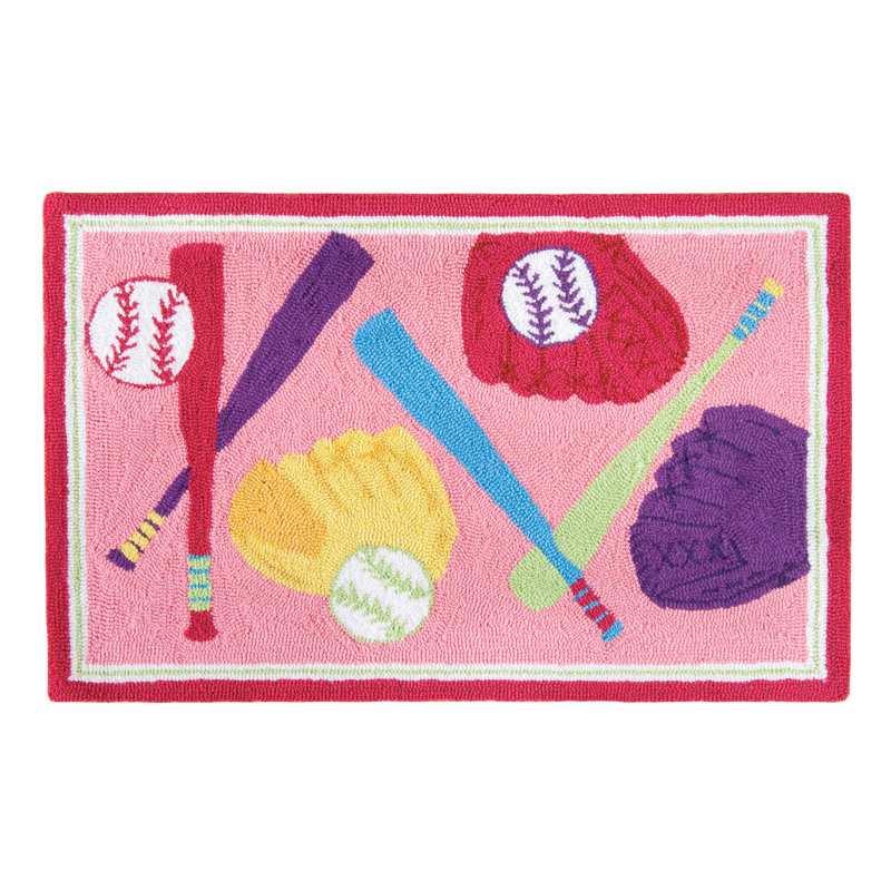 Tapis de zone rose acrylique Dollison
