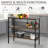 Black Industrial 3-Tier Metal Wood Console Table