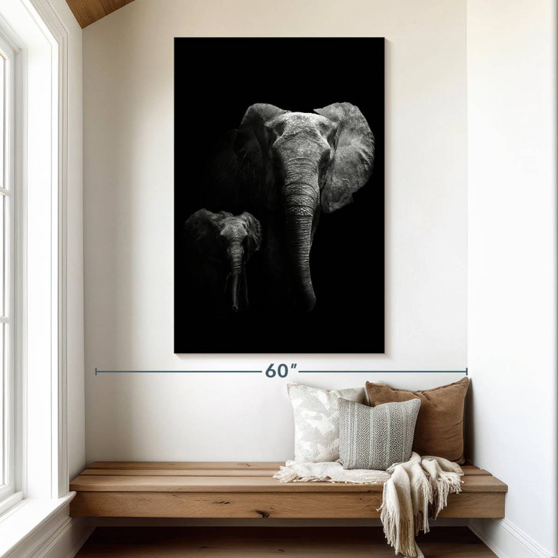 Elephants In The Dark, 51" H x 34" W