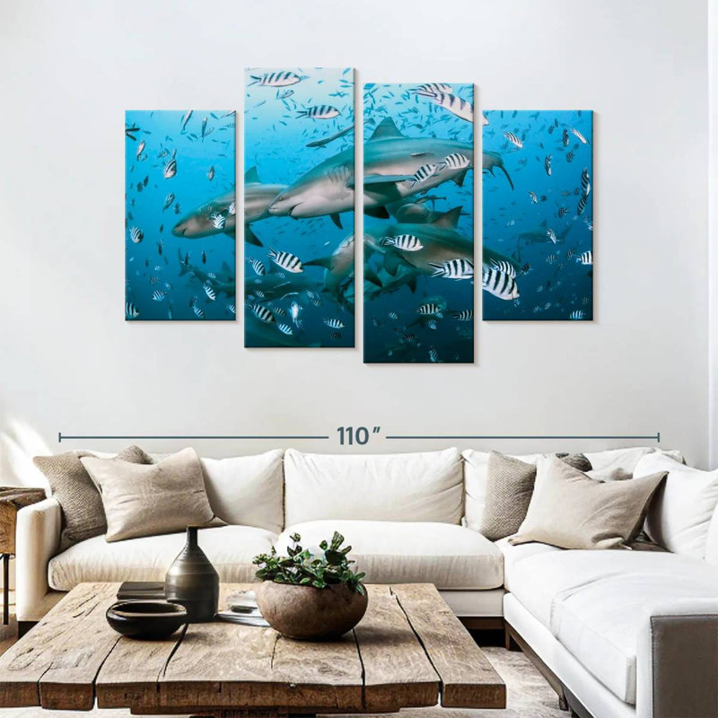 Aletra Beqa Lagoon Sharks, 54" H x 84" W