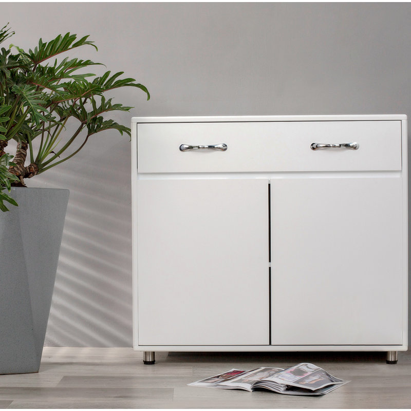 Two Door Side Table-White