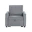 Fauteuil d'appoint Swin avec méridienne coulissante, velours côtelé gris et mousse