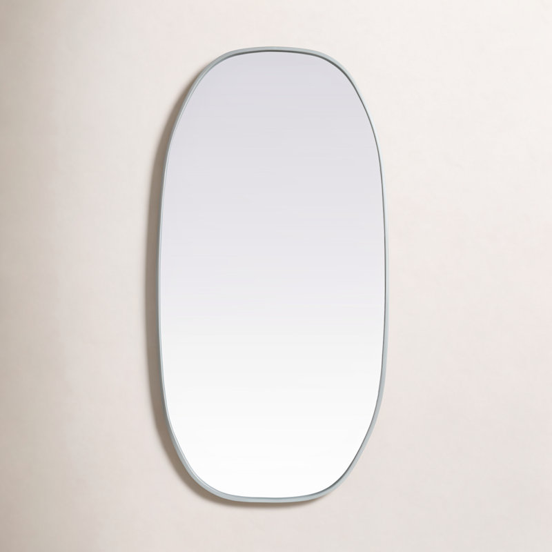 Bertin Metal Oval Wall Mirror, Silver, 48"  x 24" 