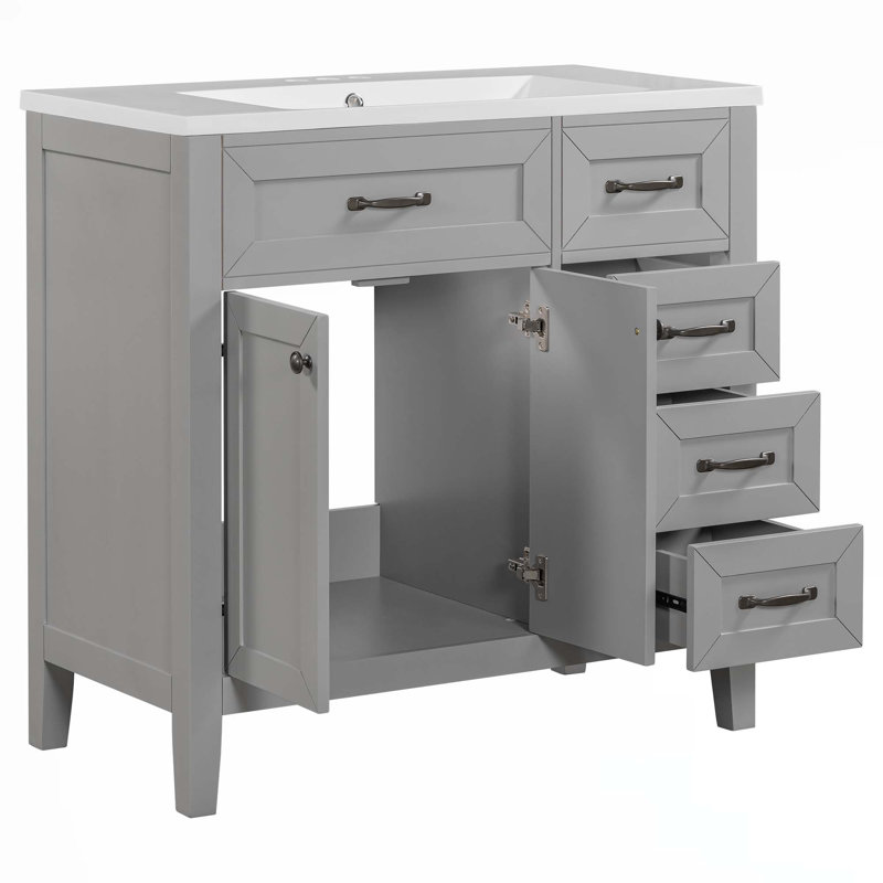 Meuble-lavabo 36 po avec lavabo, Gris