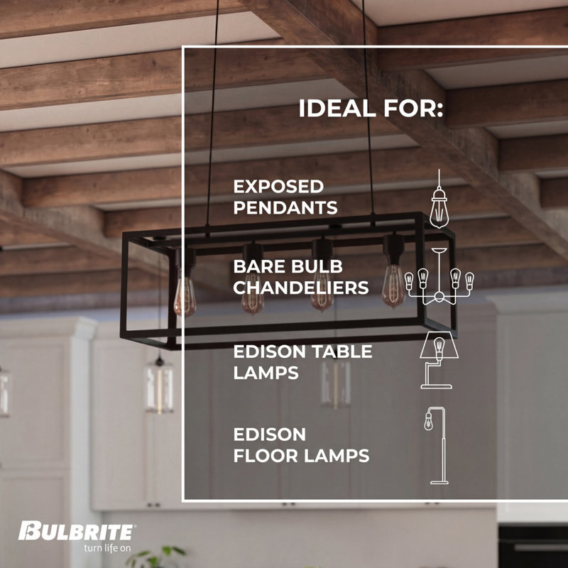 Ampoule incandescente à filament ambré nostalgique 40W ST18, ampoule Edison 2200K, culot moyen E26, 135 lumens