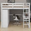 Lit mezzanine avec garde-robe intégré, bureau, tablettes de rangement et tiroirs-758303177