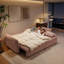 Canapé-lit de 85 pouces, convertible 3 en 1 avec lit gigogne, port de chargement USB, canapé deux places pour salon et chambre d'amis, rose-499926537