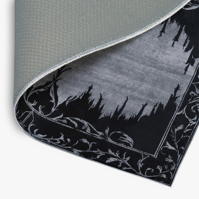Black Rosewood Indoor And Outdoor Area Rug, Rectangle 3' x 5'