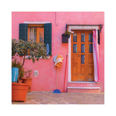 Burano, Italy, Pink House by Mark Paulda - Wrapped Canvas Print