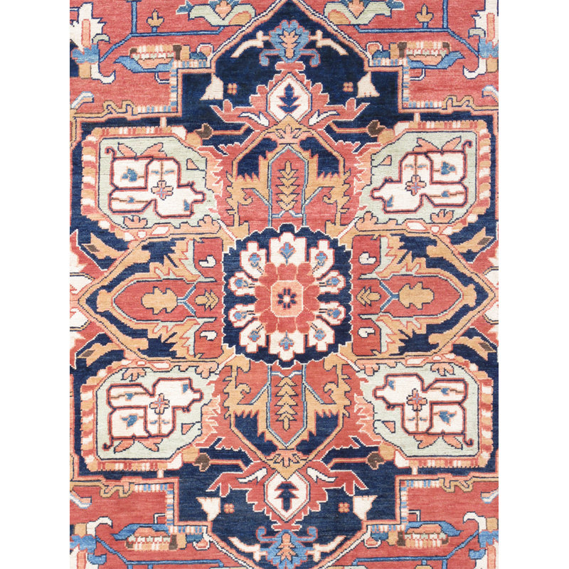 Tribal Hand-Knotted Wool Rust/Rust Area Rug