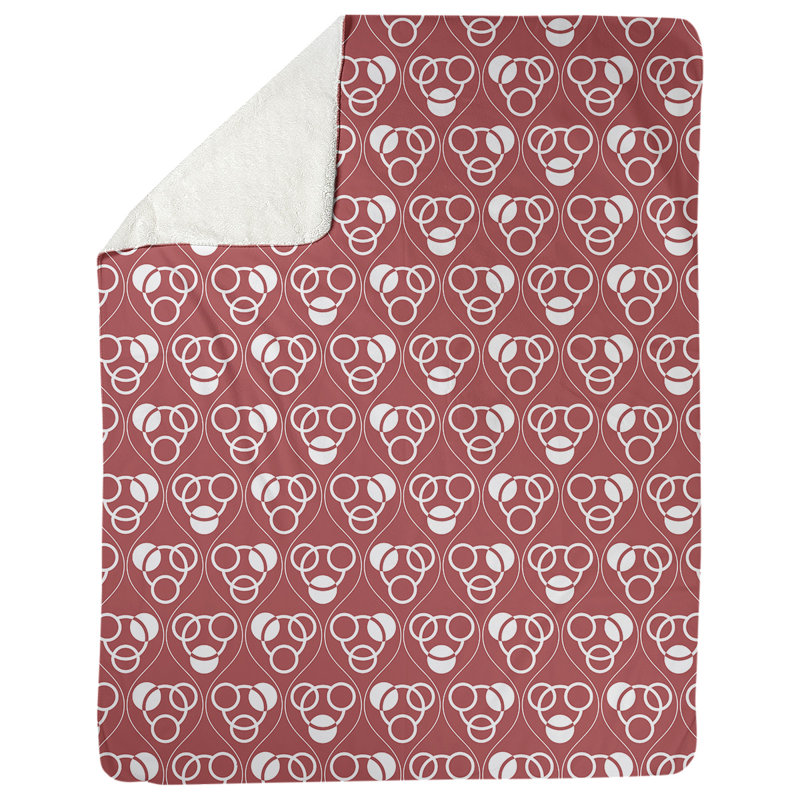 Couverture polaire à cercles classiques, l 60 po x L 80 po, Rouge / Blanc