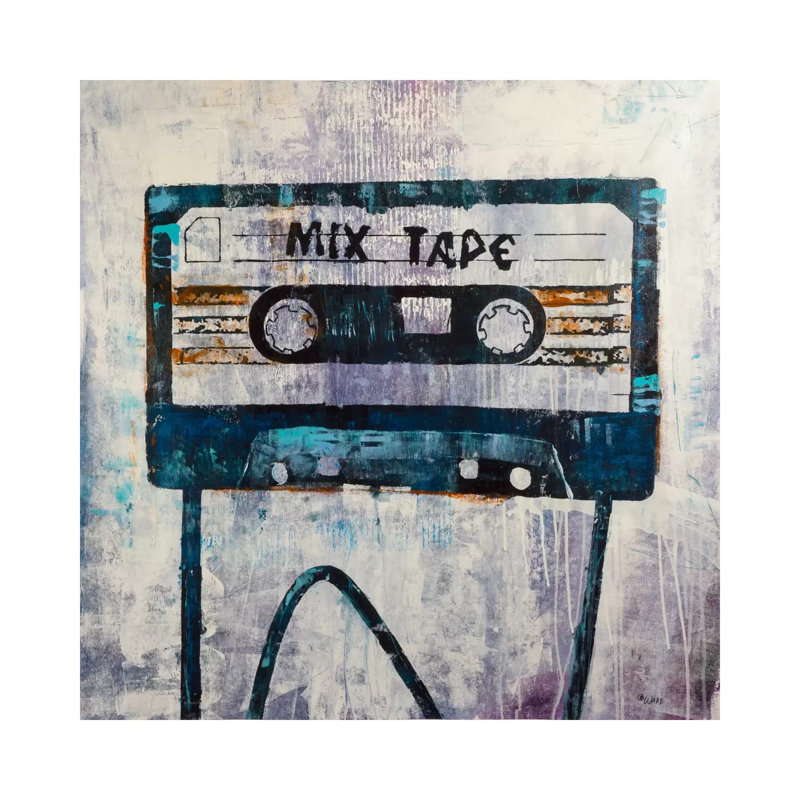 Mix Tape by Francis Ward - Wrapped Canvas Painting, 45.72 cm H x 45.72 cm W x 3.175 cm D