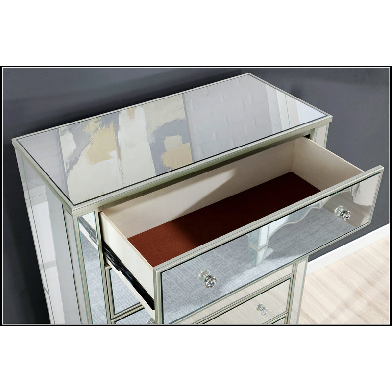 Table de chevet Glam Silver Finish