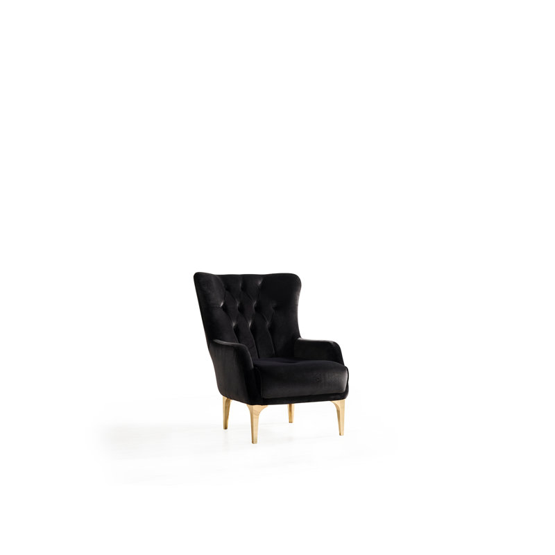 Chaise de style moderne Lust, Noir, Doré