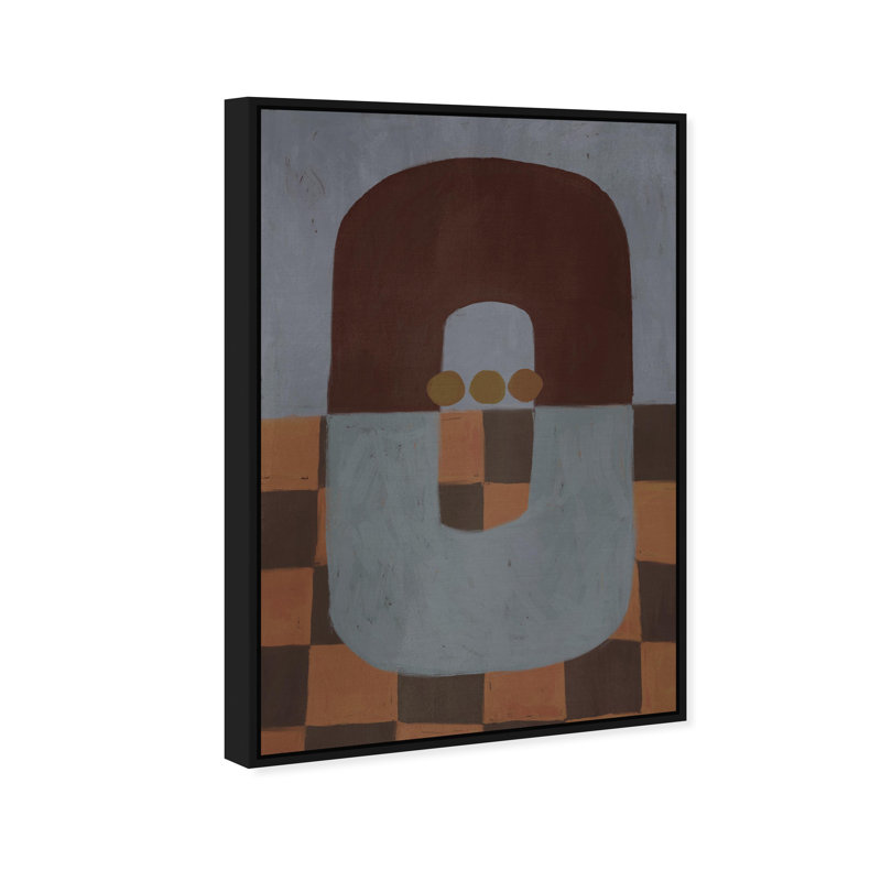 Checkered Domino II Print by Oliver Gal, 31"H x 46"W, Black Floater Frame