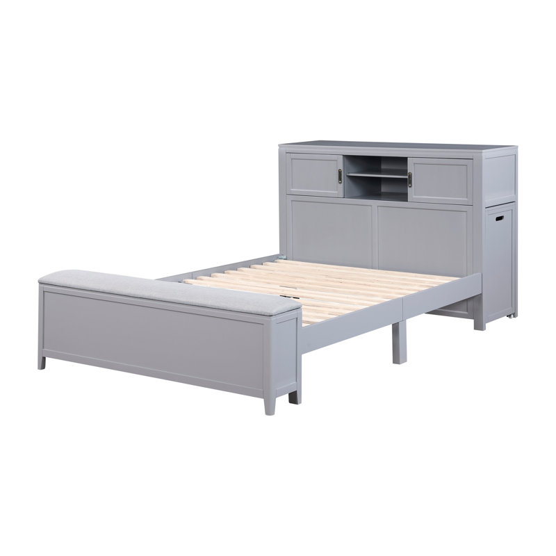 Cadre de lit plateforme Mid-Century, Full / Double, Gray