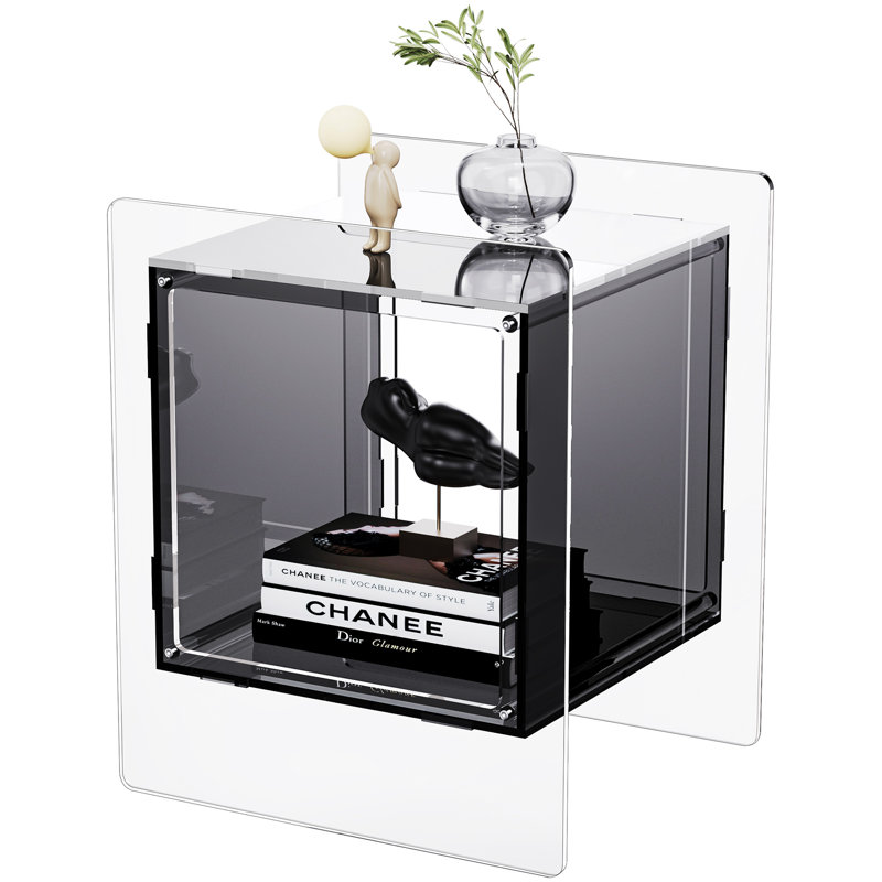 Samuelsson Acrylic Side Table, Nightstand Bedside Table, Black