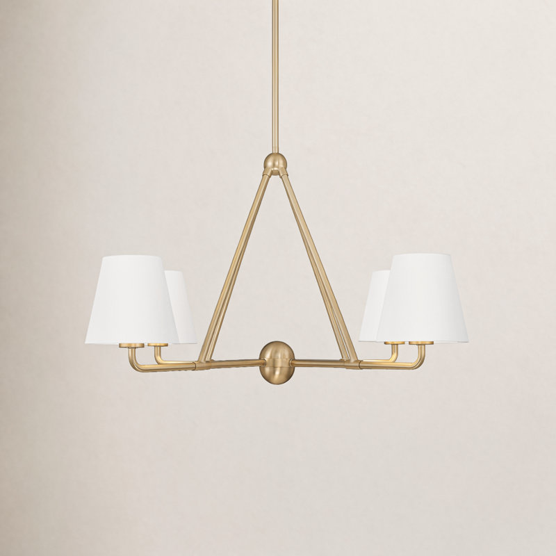 Kinston 4-Light Chandelier, Or, Blanc
