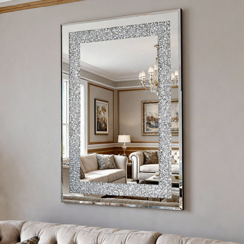 Grand miroir suspendu en cristal Crystal Diamond