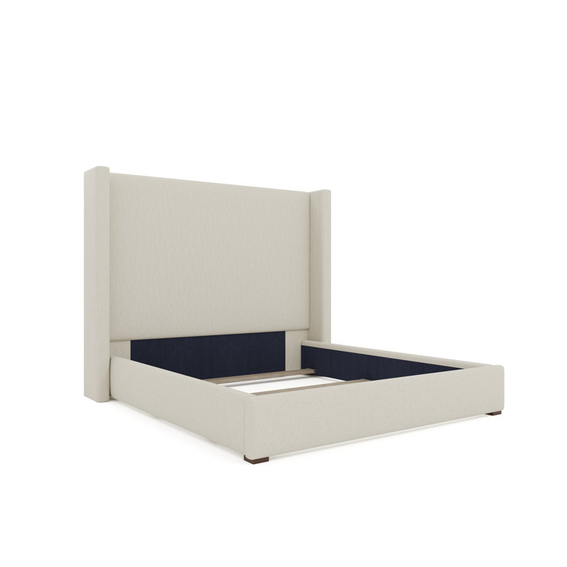 Decoste Upholstered Wingback Platform Bed, Brown, King