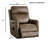 Transitional Style Lift Chair USB Port Wired Controller Dual Lift Motor Mechanism Brown Finish Primary Living Room