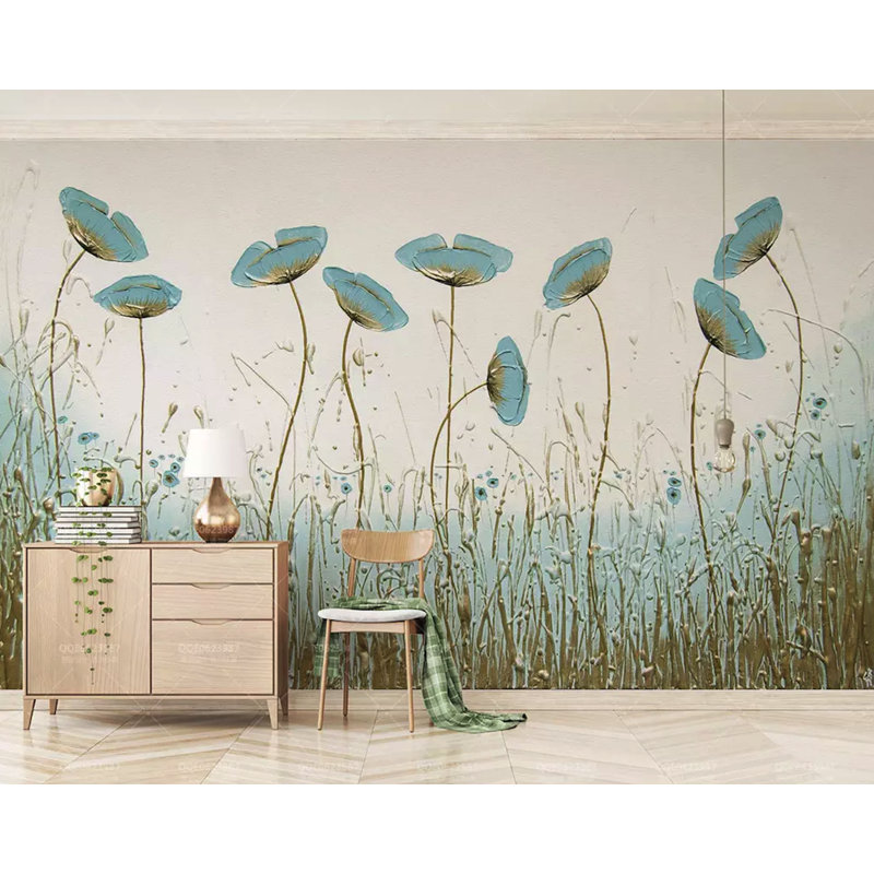 Murale coquelicot floral Salamone, L 106 po x l 187 po