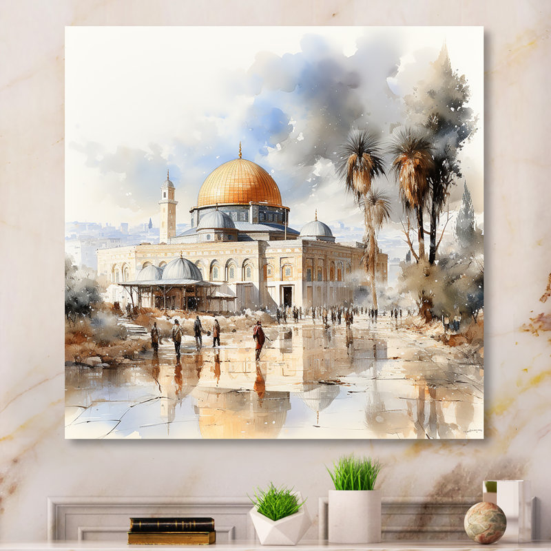 Art sur toile, "Mosquée", Toile tendue, H 36 po x l 36 po x P 1,5 po