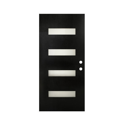 Durable Exterior Doors, 36 x 80 Fiberglass Frosted Glass Modern Home Entry