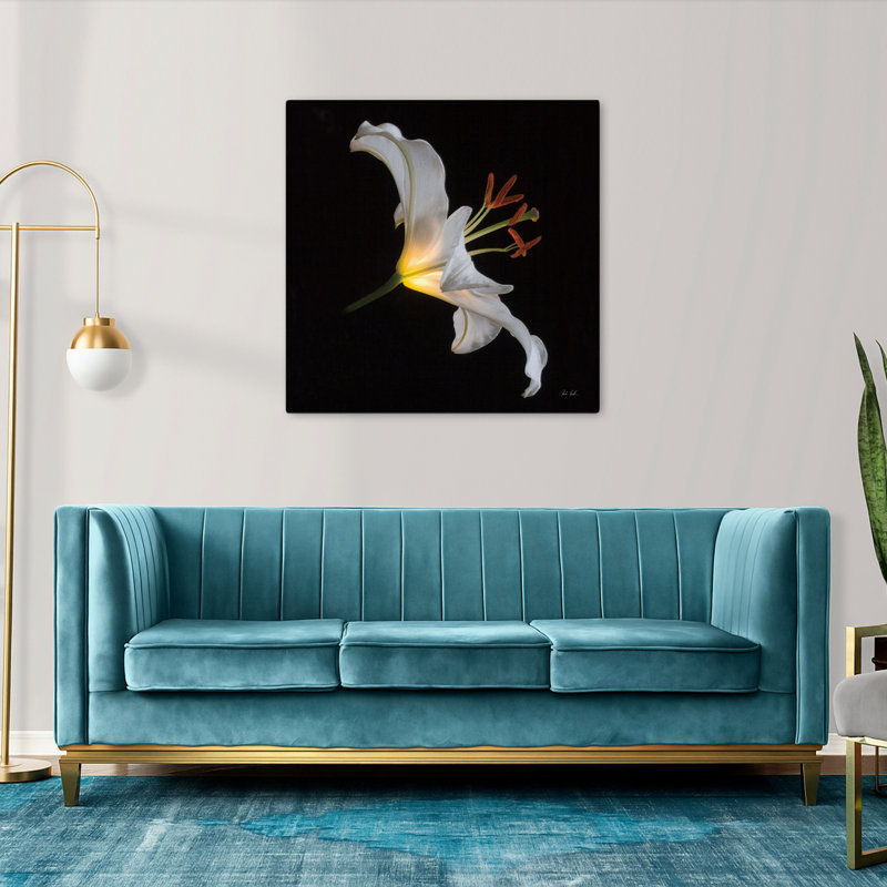 Art floral contemporain Lily, H 36 po x l 36 po