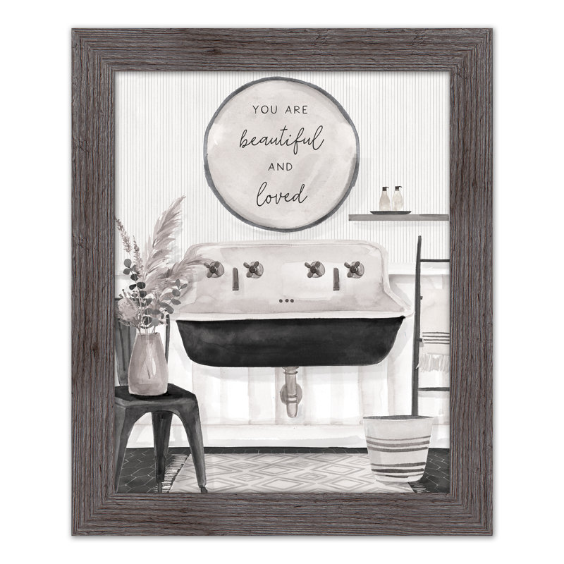 Farmhouse Sink, reproduction encadrée, gris, H 20 po x l 16 po x P 0,75 po