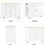 Îlot de cuisine blanc avec rangement interne pour les poubelles, capacité 10, 5 mouvements, 3 tiroirs-1931131456