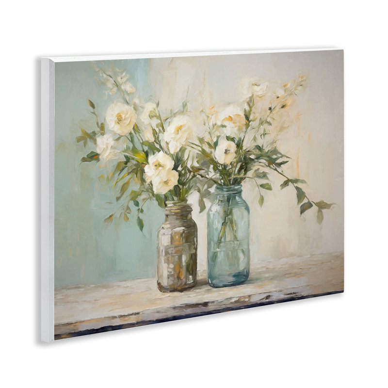 Mason Jar Bouquet Wall Plaque Art by Ramona Murdock